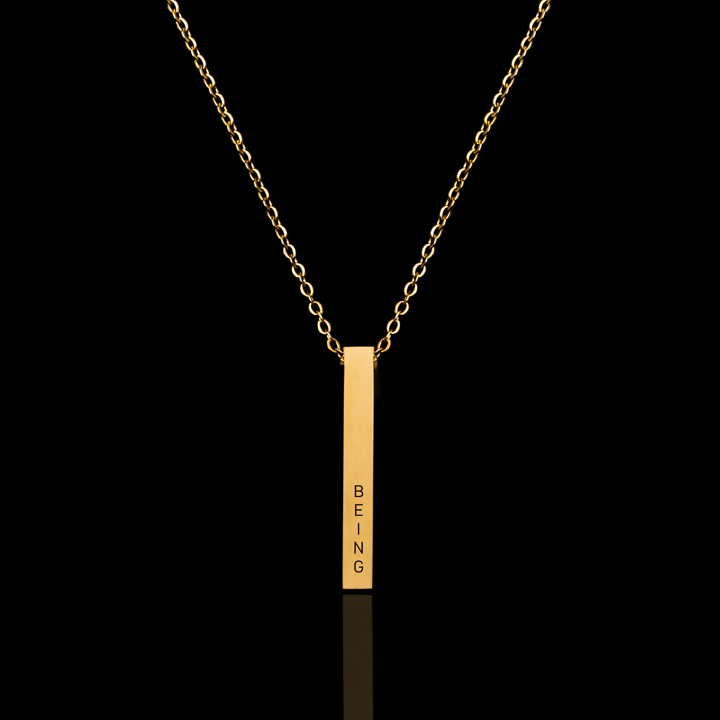 Personalised Cuboid Pendant - Pre Engraved