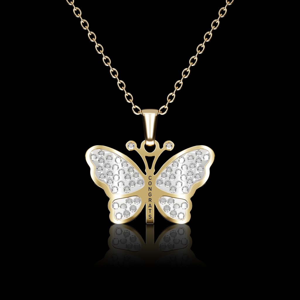 Personalised Butterfly Pendant - Pre Engraved