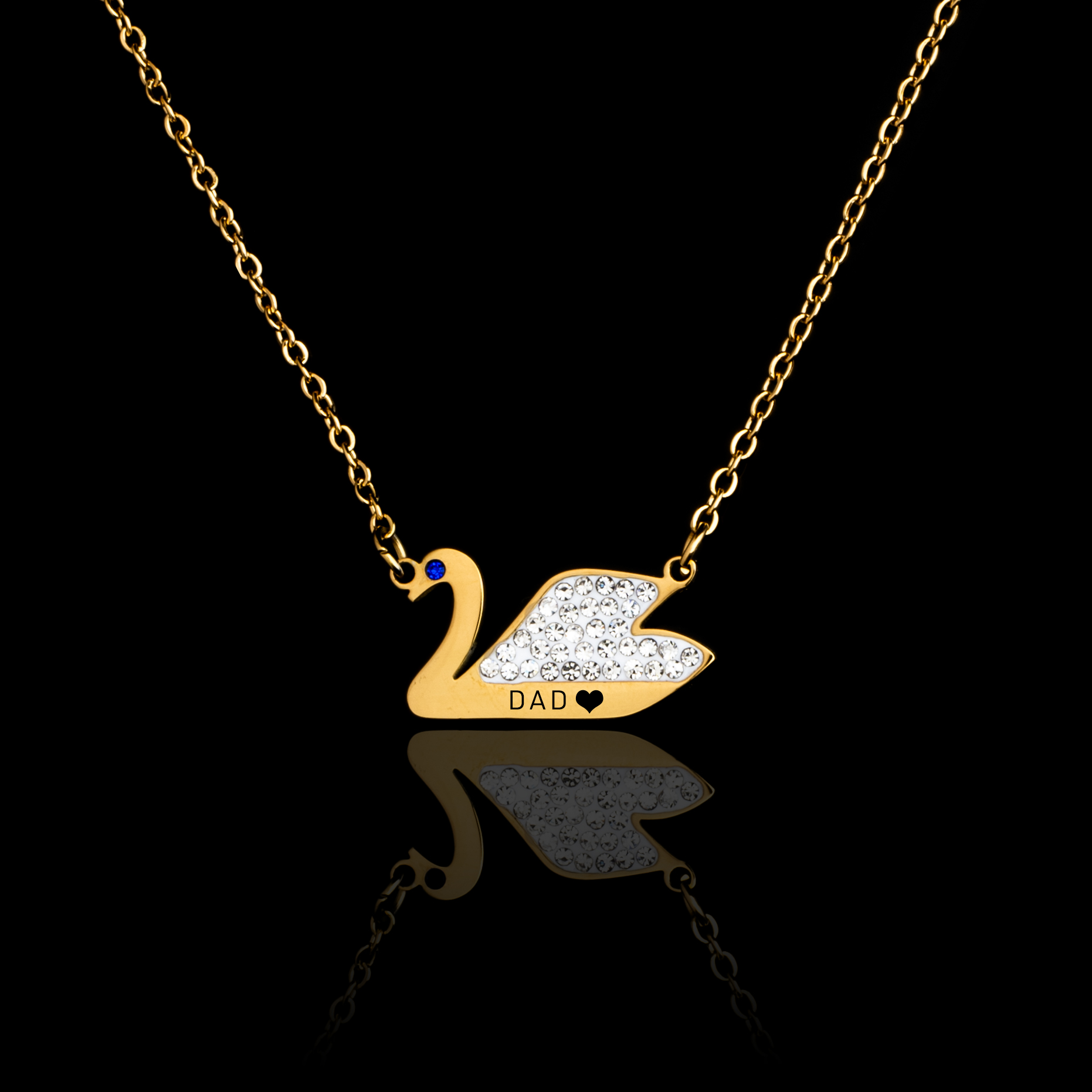 Personalised Swan Pendant - Pre Engraved