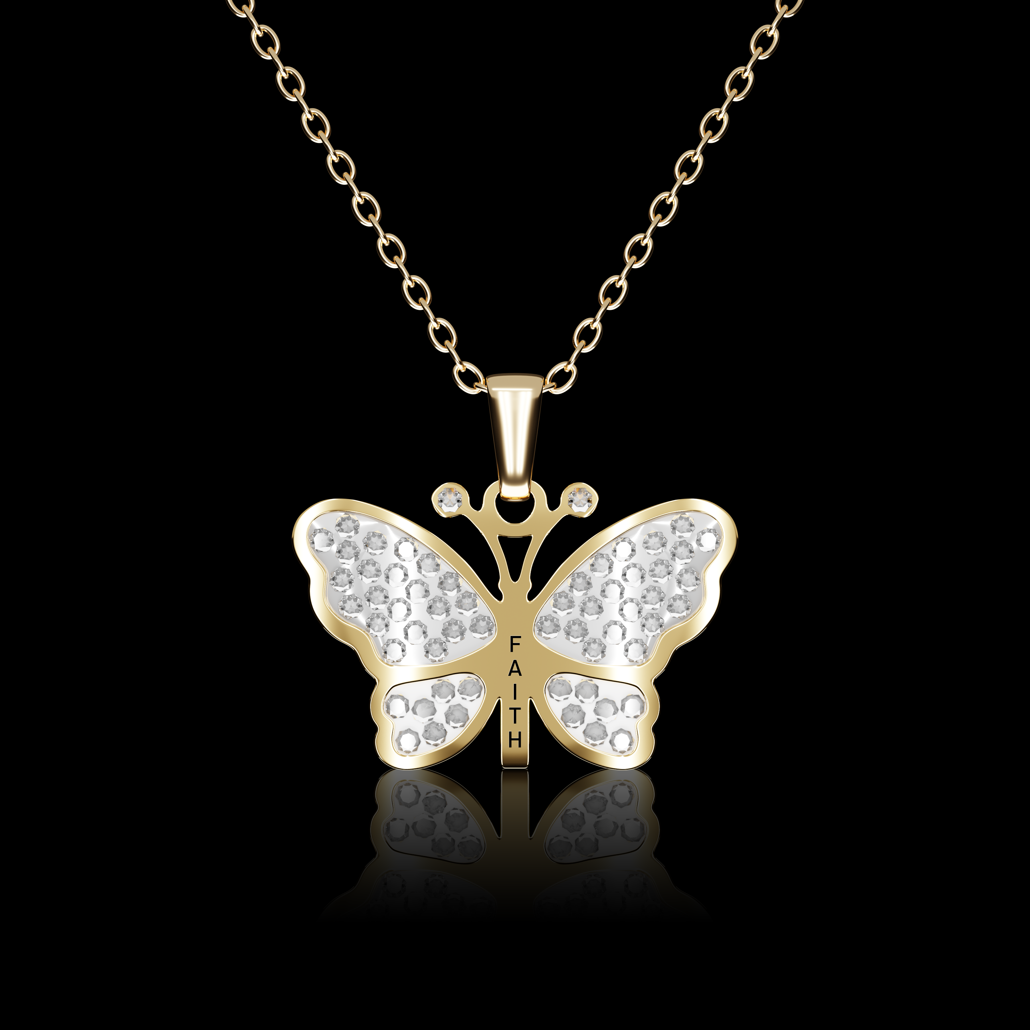 Personalised Butterfly Pendant - Pre Engraved