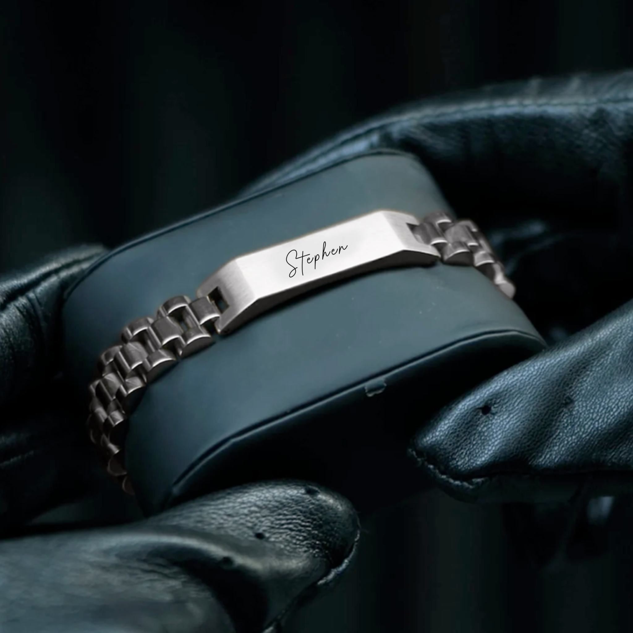 Personalised Stark Silver Bracelet