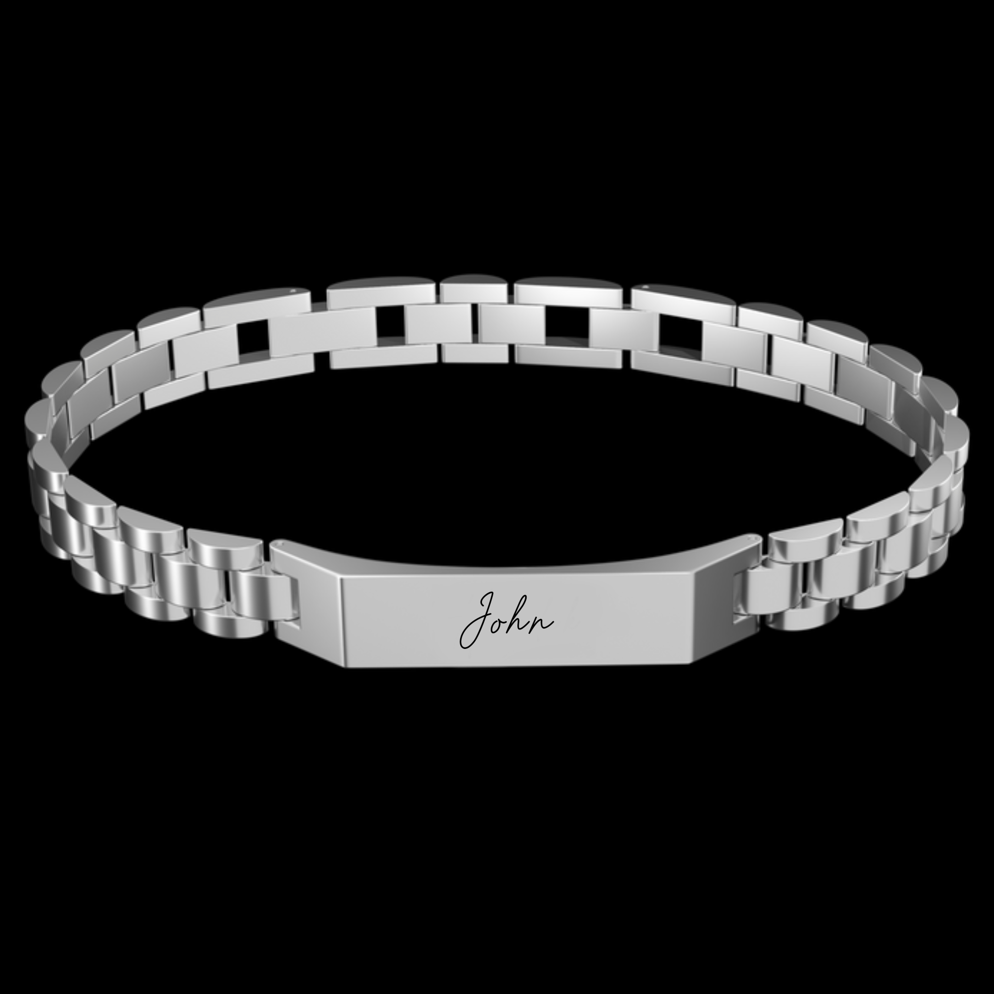 Personalised Stark Silver Bracelet