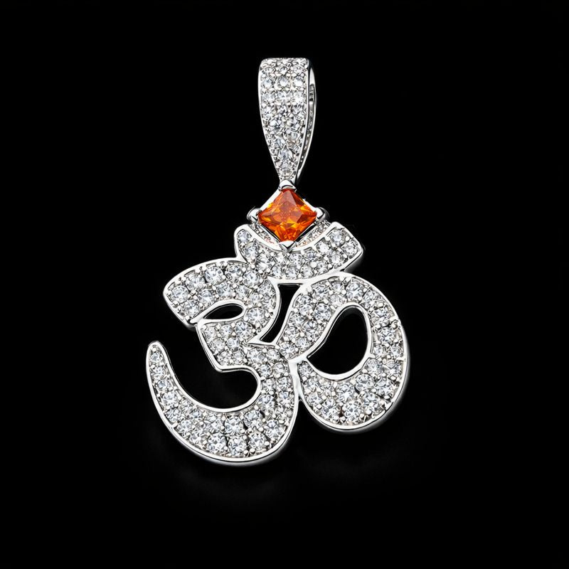 ICED OM PENDANT (RUBY ACCENT)