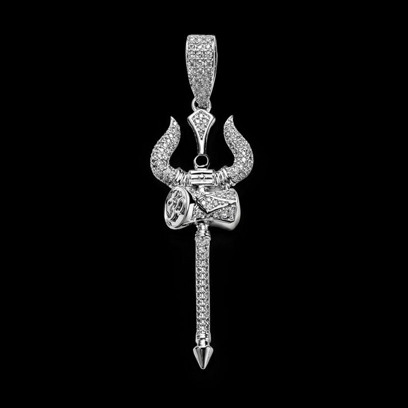 ICED TRISHUL PENDANT