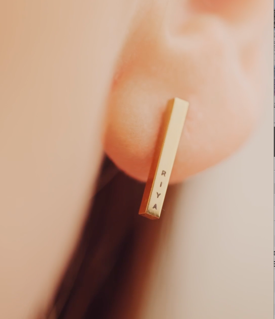 Personalised Cuboid Earrings