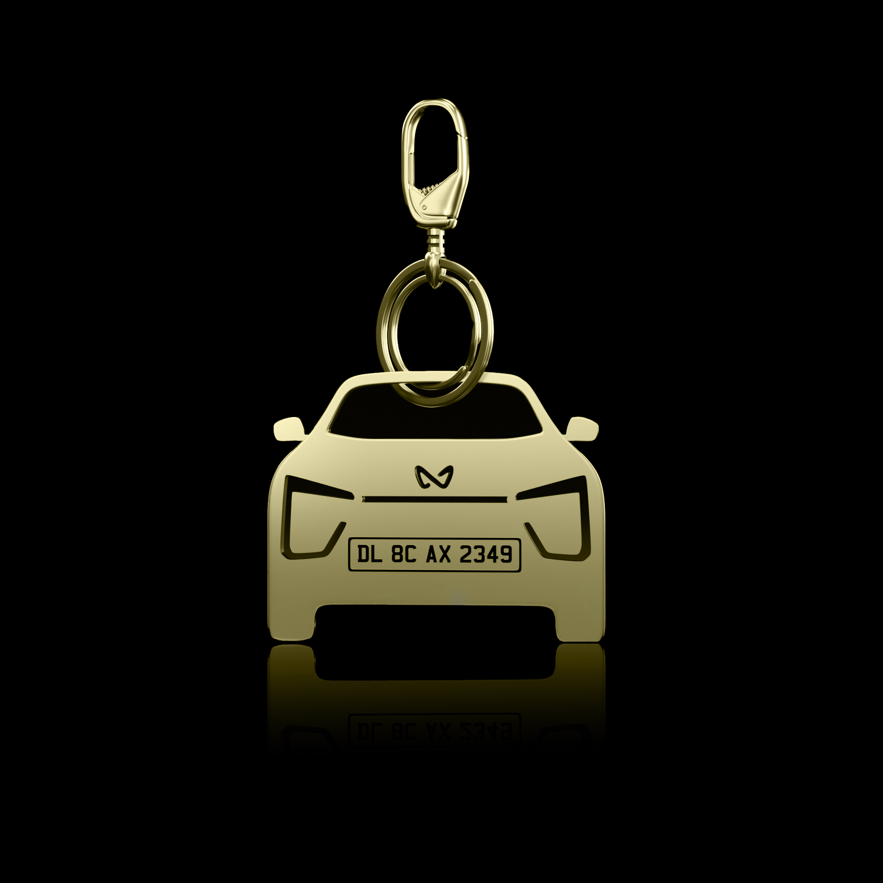 Personalised Gold Plated Car Keychain