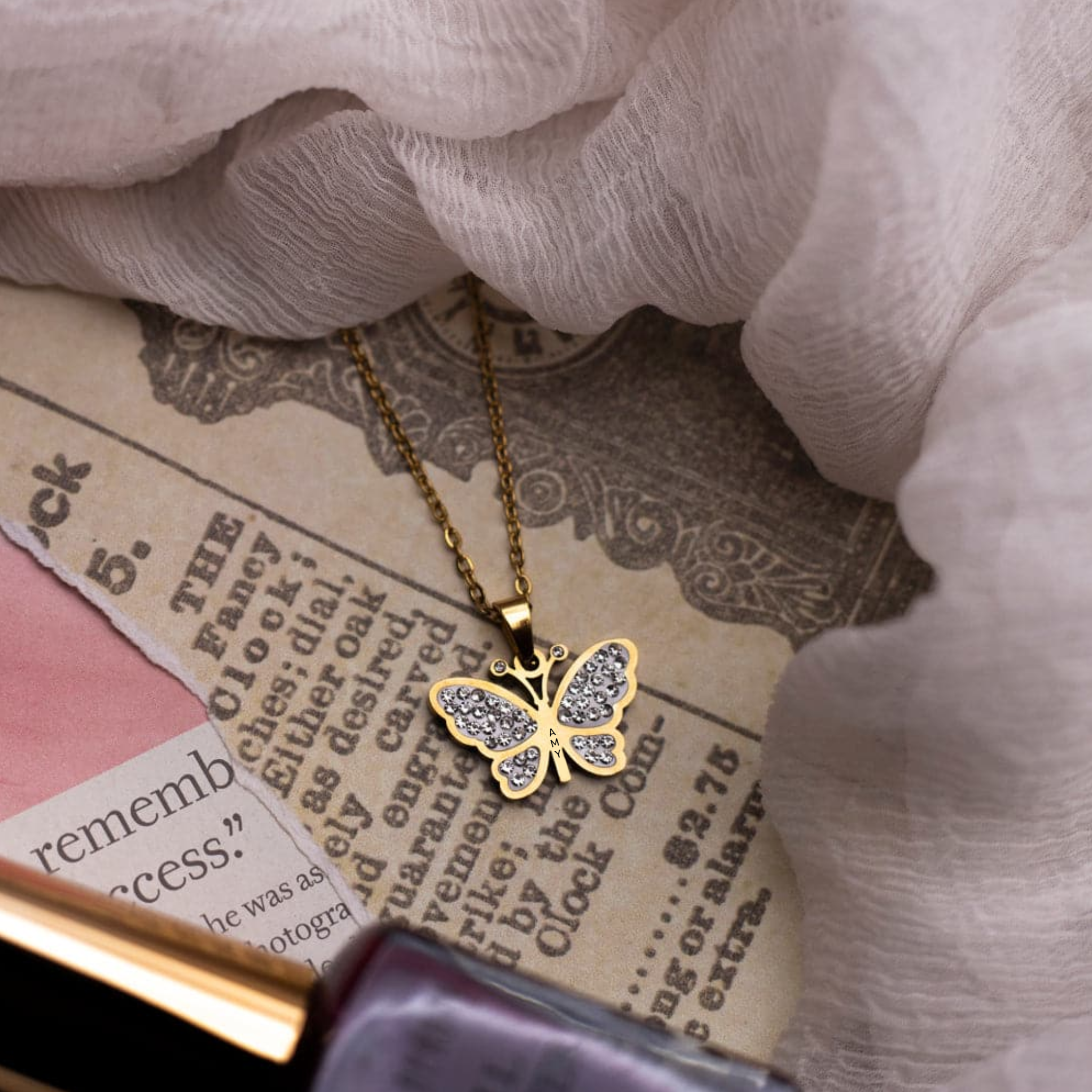 Personalised Butterfly Pendant