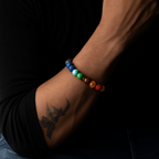 7 CHAKRA HEALING BRACELET WITH PYRITE (PERSONALISED)