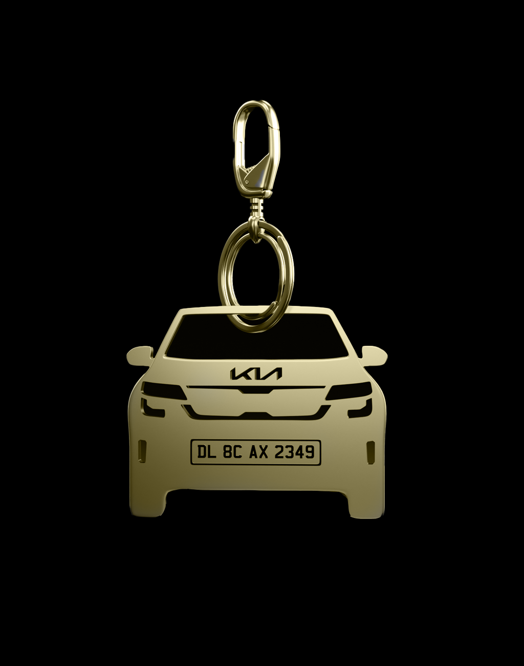Personalised Gold Plated Car Keychain