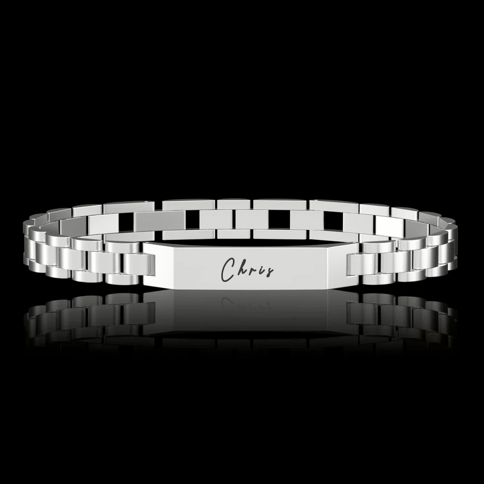Personalised Stark Silver Bracelet