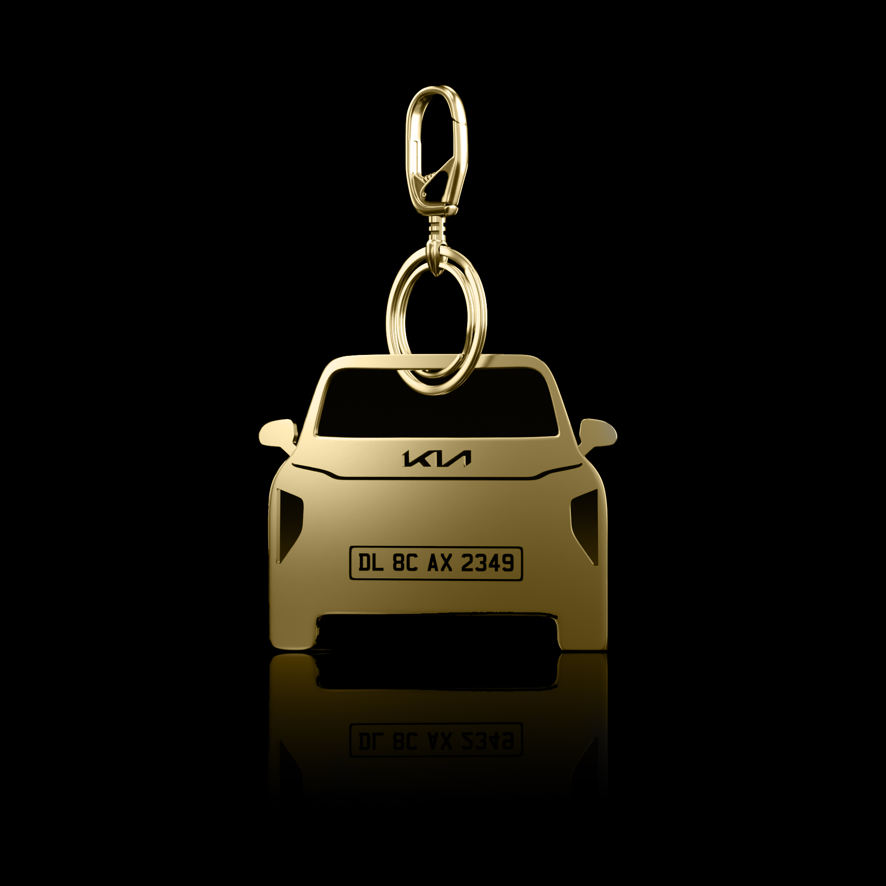 Personalised Gold Plated Car Keychain