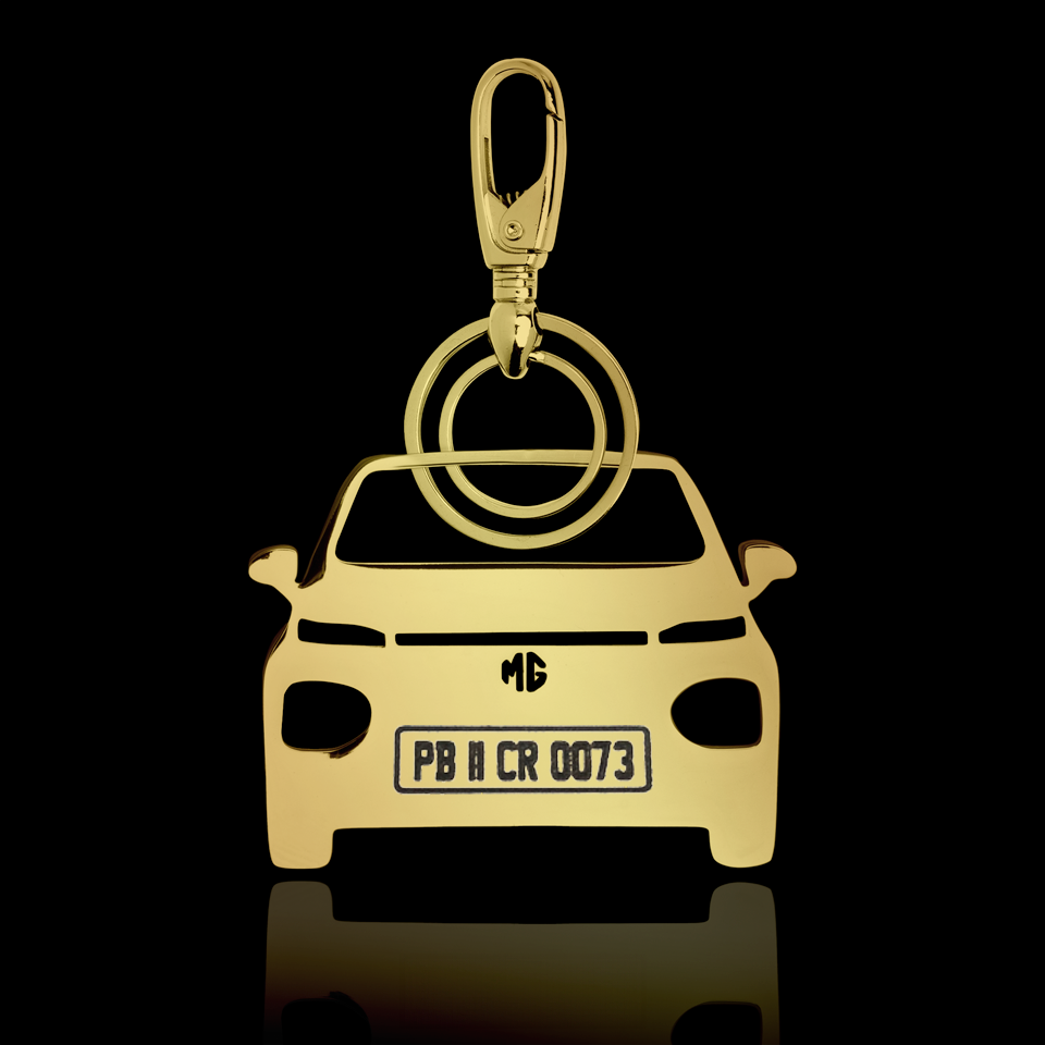 Personalised Gold Plated Car Keychain